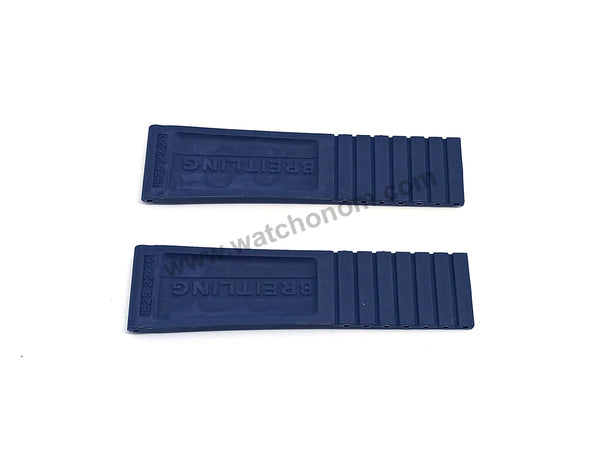 Fits/ For Breitling Diver Pro - 22mm Navy Blue Rubber / Silicone Replacement Watch Band Strap 152s 22-20