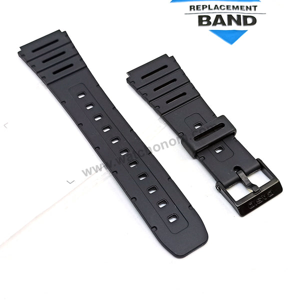 Genuine Casio CA-53W , CA-61W , FT-100W , W-520U , W-720MV , W-720 , DW-270 , MAP-100 , W-741 , W-741G , WL-100 , W-722 - 20mm Black Rubber Silicone Replacement Watch Band Strap