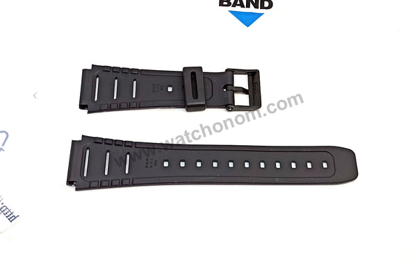 Genuine Casio STW-100 Sports Multi Timer - Authentic Replacement Black Rubber Watch Band Strap