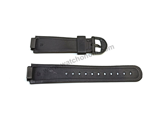 Fits/For Casio AW-30 , AW-33 , AW-34 , AW-35 , AW-43 , AW-51K , SWC-03 , EB-3008 - 15mm Black Rubber Replacement Watch Band Strap