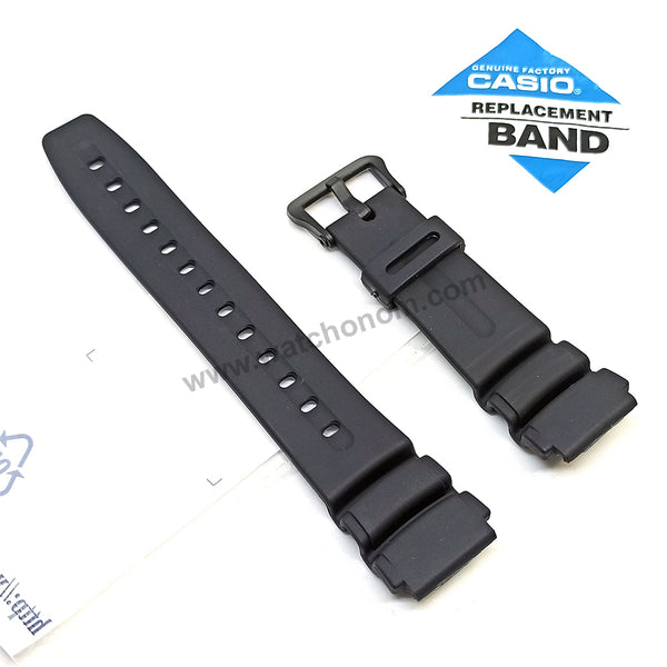 Fits/For Casio AW-61 , AD-300 , AD-301 , AW-304 , AW-506 , AQ-31 - 19mm Black Rubber Replacement Watch Band Strap Belt
