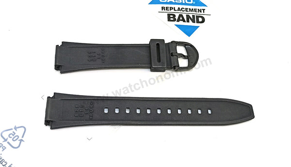 Fits/For Casio AW-80 , AW-80V , AW-80D , AW-82D , AW-82 , AW-82B , WV-58 , W-211 - Black Rubber 18mm Replacement Watch Band Strap