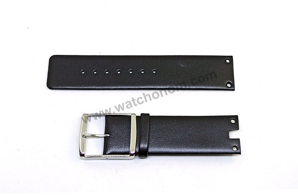 Compatible Fits/For Calvin Klein Glam CK K9423 , K94231 , K9423107 - 22mm Black Genuine Leather Replacement Watch Band Strap