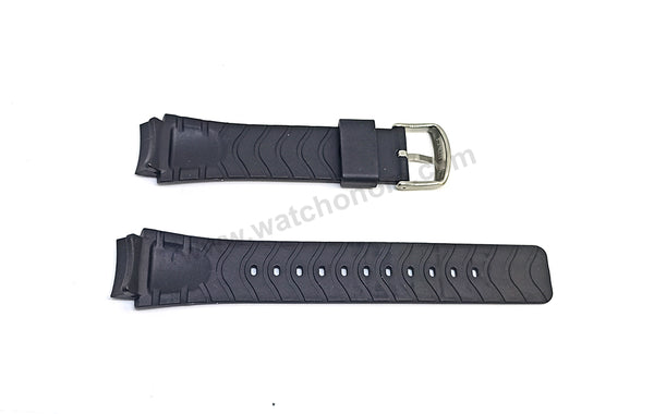 Genuine Casio AMW-701 Hunting Timer - 18mm Black Rubber Replacement Watch Band Strap Original