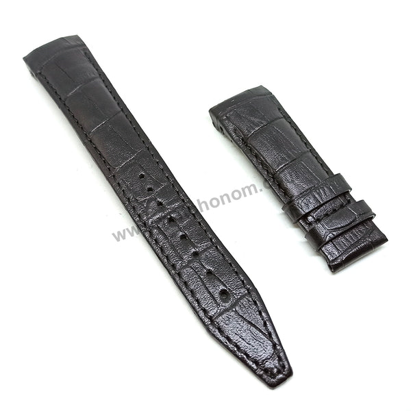 Seiko Astron 7X52-0AB0 - SAST009 , SAST011 , SBX009 , SBX011 Fits with 24mm Black Genuine Leather Curved end Replacement Watch Band Strap