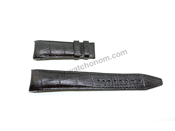 Seiko Astron 7X52-0AB0 - SAST009 , SAST011 , SBX009 , SBX011 Fits with 24mm Black Genuine Leather Curved end Replacement Watch Band Strap