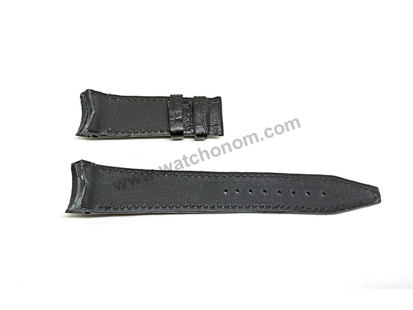 Seiko Astron 7X52-0AB0 - SAST009 , SAST011 , SBX009 , SBX011 Fits with 24mm Black Genuine Leather Curved end Replacement Watch Band Strap