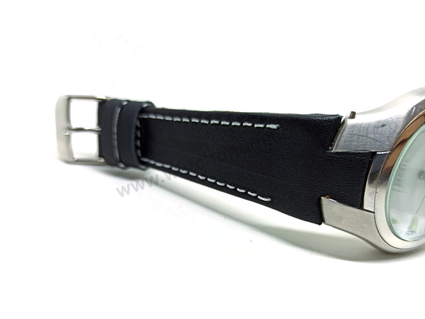 Lacoste 3500G , 3510C, 3510G , 3530C , 3530G fits with 18mm Handmade Black Genuine Leather Replacement Watch Band Strap