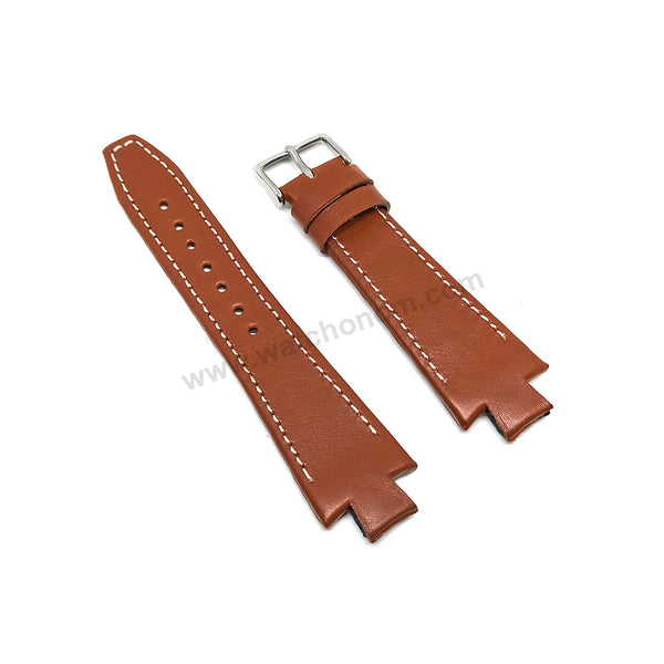 Lacoste 3500G , 3510C, 3510G , 3530C , 3530G fits with 18mm Handmade Light Brown / Tan Genuine Leather Replacement Watch Band Strap