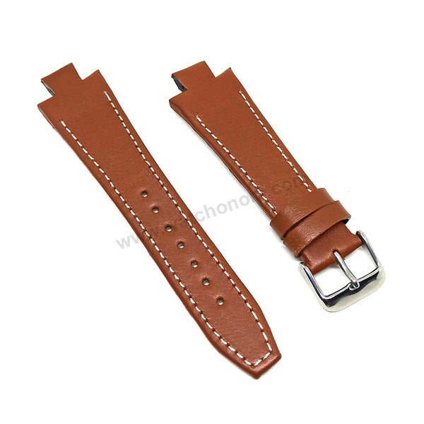 Lacoste 3500G , 3510C, 3510G , 3530C , 3530G fits with 18mm Handmade Light Brown / Tan Genuine Leather Replacement Watch Band Strap