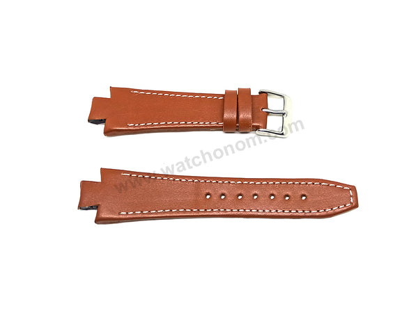 Lacoste 3500G , 3510C, 3510G , 3530C , 3530G fits with 18mm Handmade Light Brown / Tan Genuine Leather Replacement Watch Band Strap