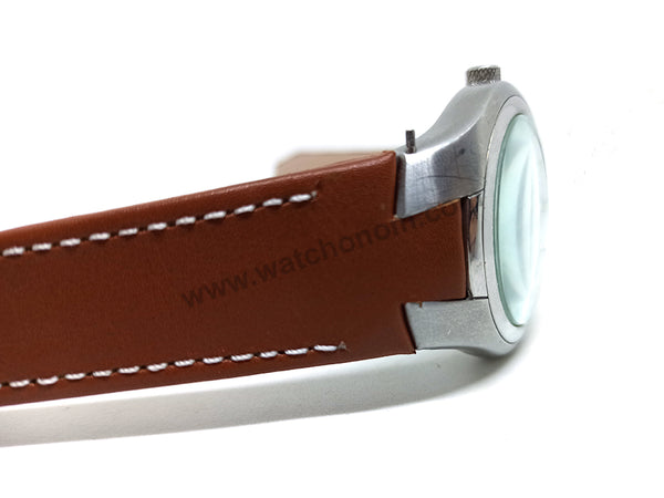 Lacoste 3500G , 3510C, 3510G , 3530C , 3530G fits with 18mm Handmade Light Brown / Tan Genuine Leather Replacement Watch Band Strap