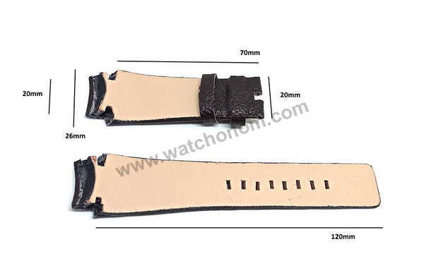 Diesel DZ4120 Fits with 20mm Handmade Brown Genuine Leather Replacement Watch Band Strap