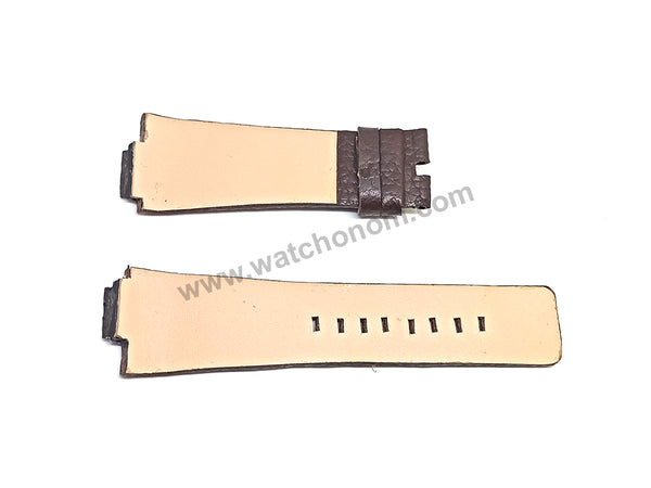 Diesel DZ1100 , DZ1101 Fits with 16mm Handmade Brown Genuine Leather Replacement Watch Band Strap