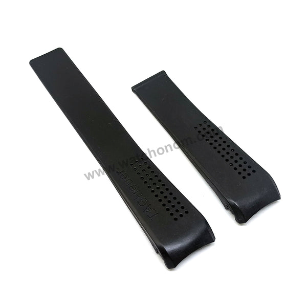 Fits/For Tag Heuer Carrera CAR201* , WV301* , CV301* , CV7A1* , CV211* - 22mm Black Rubber FT6012 Replacement Watch Band Strap