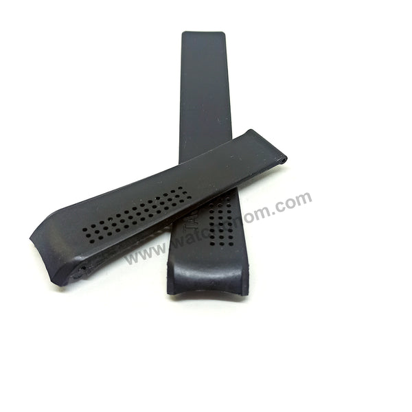Fits/For Tag Heuer Carrera CAR201* , WV301* , CV301* , CV7A1* , CV211* - 22mm Black Rubber FT6012 Replacement Watch Band Strap