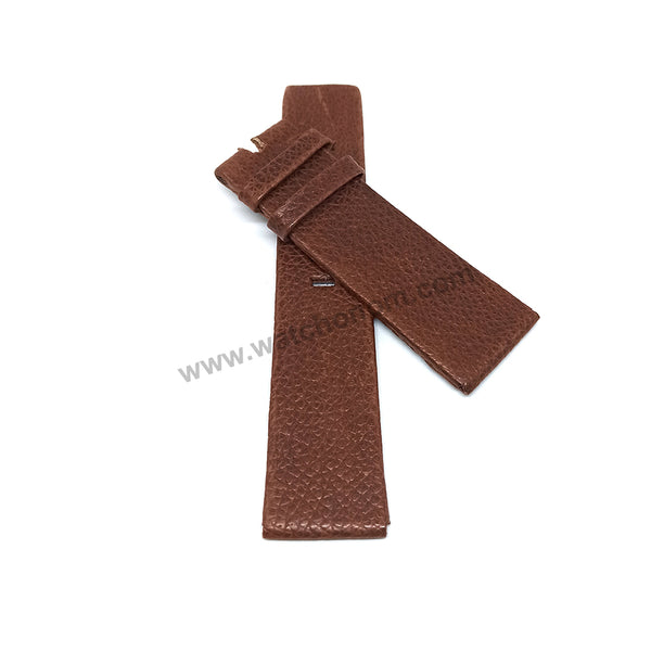 24mm Brown Thumbled Genuine Leather Handmade Watch Strap Band Fits with Diesel DZ1694 Shifter , DZ1946 D-48 , DZ4325 Overflow