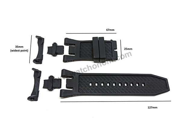 Invicta Subuqua Noma 5 V - 18173 , 18174 , 18175 , 18176 , 18177 , 18178 , 18179 , 18180 Fits with 35mm Black Rubber Silikon All parts Replacement Watch Band Strap