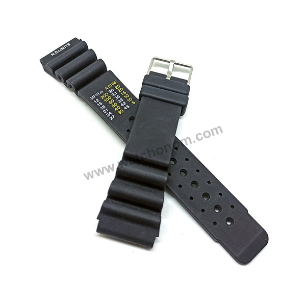 Citizen Promaster Aqualand C022-088034 , C022-088093 , C023-4-088051 , C520-S044898 , C520-S126231 - Fits with 24mm Black Rubber Silicone Replacement N.D. Limits , Diver's Watch Band Strap