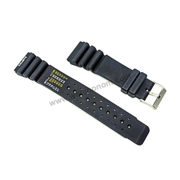 Citizen Promaster Aqualand CQ1012-50G , JH0000-02E , JH0004-01E , JH0044-07E , JH0064-00E , JH0064-00W , JH006451E , JH0064-51W - Fits with 24mm Black Rubber Silicone Replacement N.D. Limits , Diver's Watch Band Strap