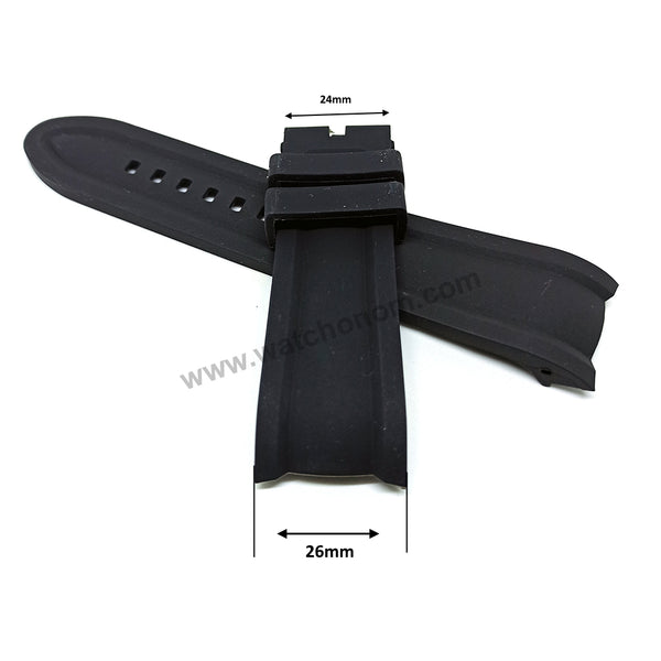 Fits/For Invicta Reserve 23559 , 23560 , 23561 , 23562 , 23563 , 23564 - 26mm Black Rubber/Silicone Replacement Watch Band Strap