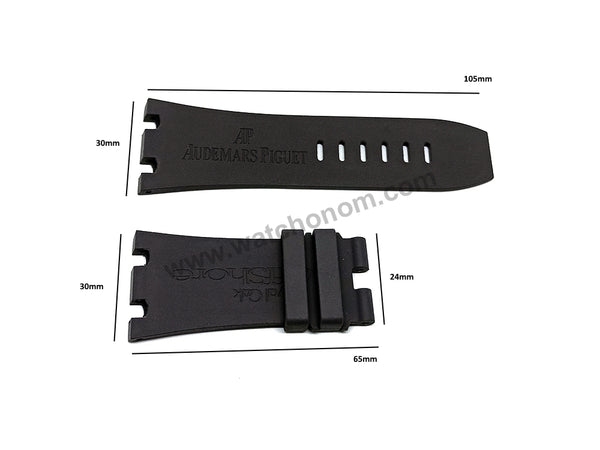 30mm Dark Gray Rubber Silicone Replacement Watch Band Strap Compatible with AP Audemars Piquet Royal Oak OFFSHORE