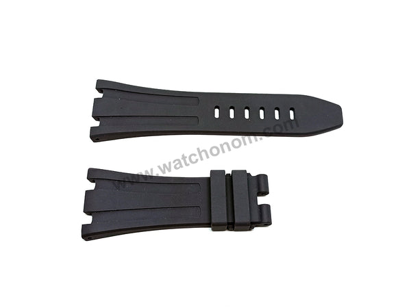 28mm Dark Gray Rubber Silicone Replacement Watch Band Strap Compatible with AP Audemars Piquet Royal Oak OFFSHORE