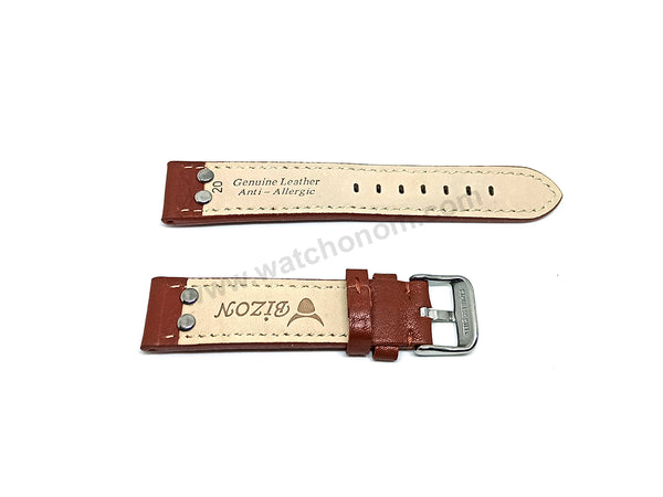 Fits/For TW Steel Canteen TW1000-1 - 20mm Brown Rivet Genuine Leather Replacement Watch Band Strap