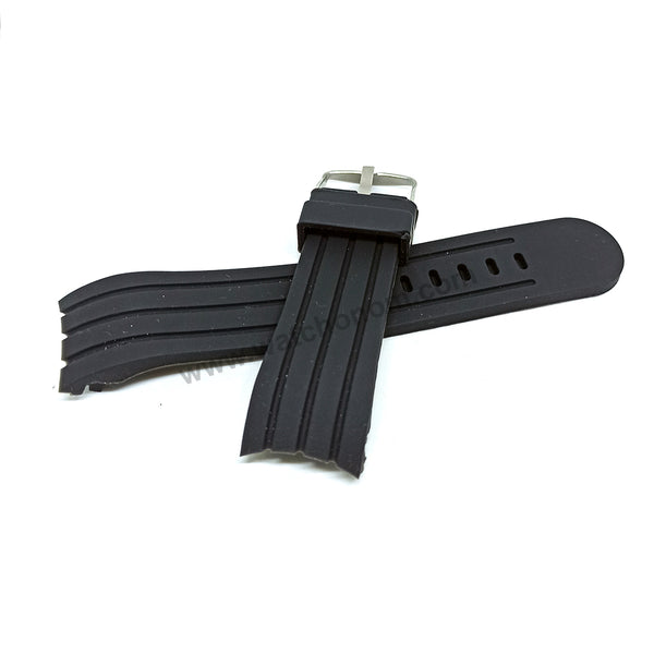 TW Steel TW610 , TW152 , TW139 , TW608 fits with 24mm Black Rubber/Soft Silicone Curved End Replacement Watch Band Strap