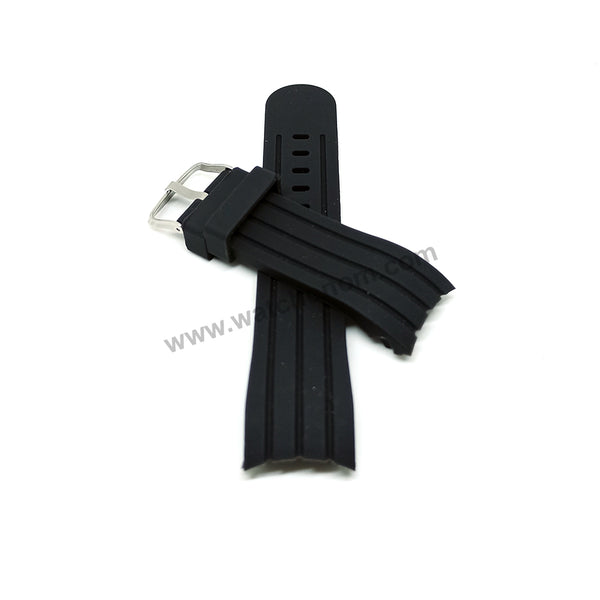 TW Steel TW610 , TW152 , TW139 , TW608 fits with 24mm Black Rubber/Soft Silicone Curved End Replacement Watch Band Strap