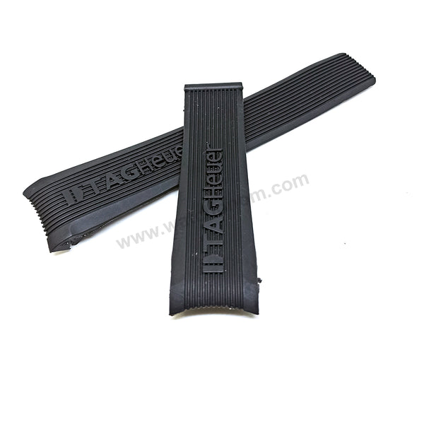 Fits/For Tag Heuer SLS Mercedes - 24mm Black Rubber Replacement Watch Band Strap