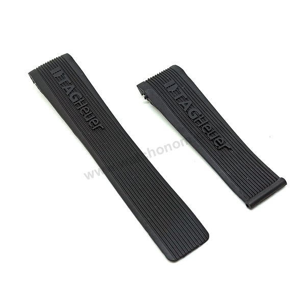 Fits/For Tag Heuer SLS Mercedes - 24mm Black Rubber Replacement Watch Band Strap