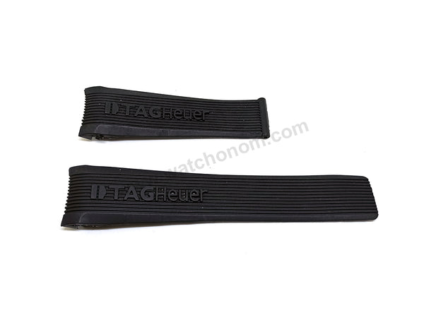 Fits/For Tag Heuer SLS Mercedes - 24mm Black Rubber Replacement Watch Band Strap