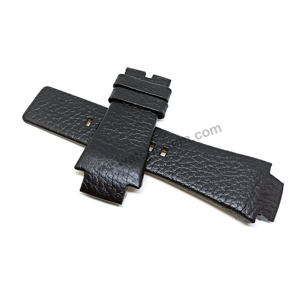 18mm Black Genuine Leather Replacement Watch Strap Band Fits with Diesel Cliffhanger DZ1089 , DZ1091 , DZ1186 , DZ1263 , DZ1299