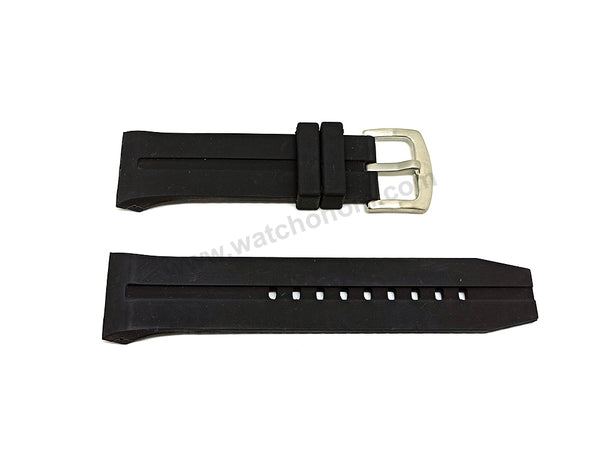 Fits/For Porsche Design WorldTimer P'6750 , P6750 - 26mm Black Silicone Rubber Replacement Watch Band Strap