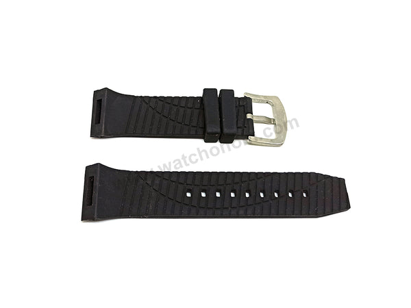 Fits/For Porsche Design WorldTimer P'6750 , P6750 - 26mm Black Silicone Rubber Replacement Watch Band Strap