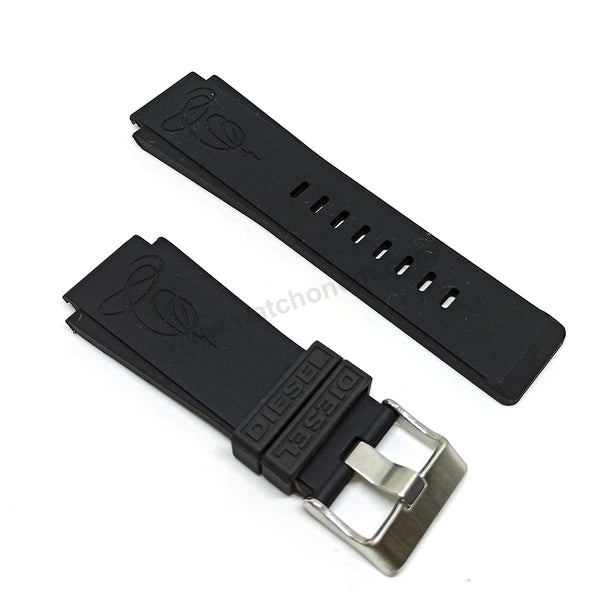 Diesel Mr. Cartoon DZCM-0002 Fits with 22mm Black Rubber Silicone Replacement Watch Strap Band