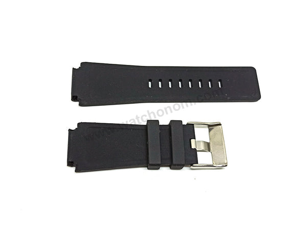 Diesel Mr. Cartoon DZCM-0002 Fits with 22mm Black Rubber Silicone Replacement Watch Strap Band