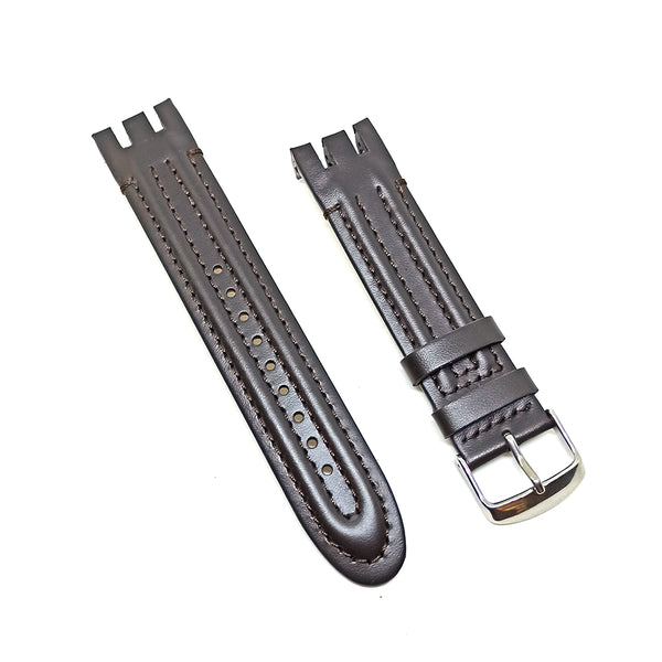 Swatch Irony Retrograde Genuine Leather Replacement Watch Strap Band - 22mm Black , Brown , Navy Blue