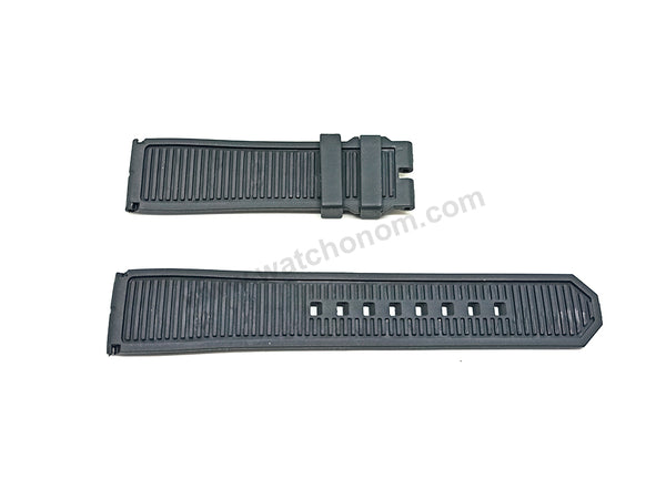 22mm Black Rubber/Silicone with Green Line Replacement Watch Strap Band Fits with Tag Heuer Formula 1 Senna