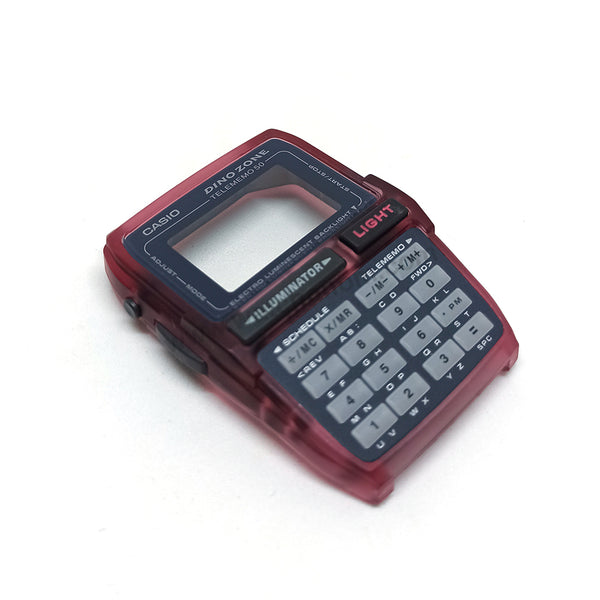 Genuine Vintage Casio DBC-63 Dinozone Telememo 50 Transparent Red Replacement Watch Case / Bezel / Caja - NOS Authentic 100%
