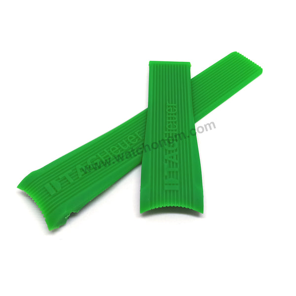 Fits/For Tag Heuer SLS Mercedes - 24mm Light Green Rubber Replacement Watch Band Strap