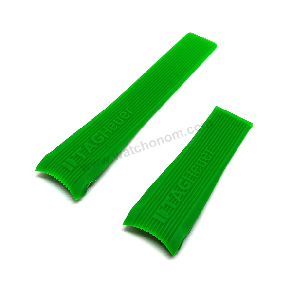 Fits/For Tag Heuer SLS Mercedes - 24mm Light Green Rubber Replacement Watch Band Strap