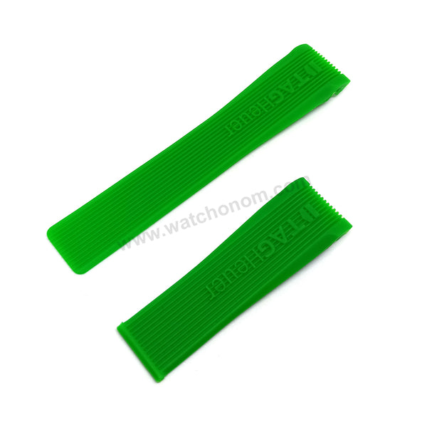 Fits/For Tag Heuer SLS Mercedes - 24mm Light Green Rubber Replacement Watch Band Strap