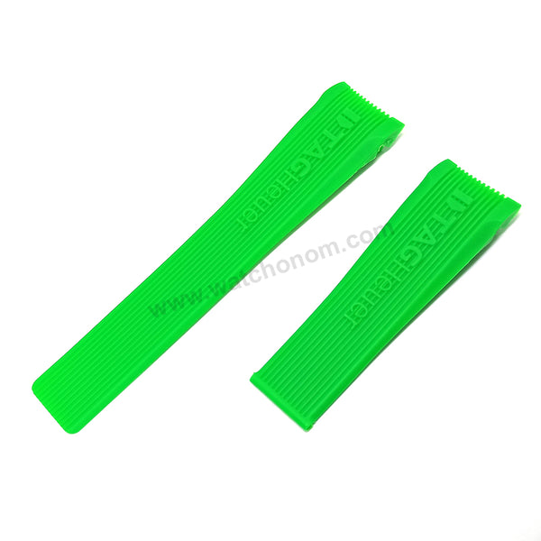 Fits/For Tag Heuer SLS Mercedes - 24mm Light Green Rubber Replacement Watch Band Strap