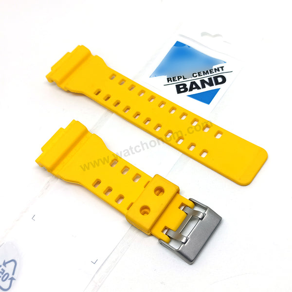 Fits/For Casio G-Shock GD-100 , GD-8900 , GAC-100 , GDF-100 - Yellow Rubber Replacement Watch Band Strap