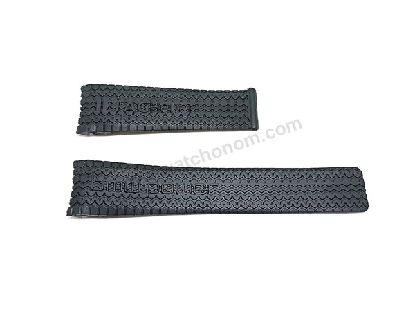 Fits/For Tag Heuer BMW Power - 24mm Black Tire Pattern/Embosssed Rubber Replacement Watch Band Strap
