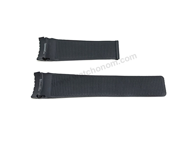 Fits/For Tag Heuer BMW Power - 24mm Black Tire Pattern/Embosssed Rubber Replacement Watch Band Strap