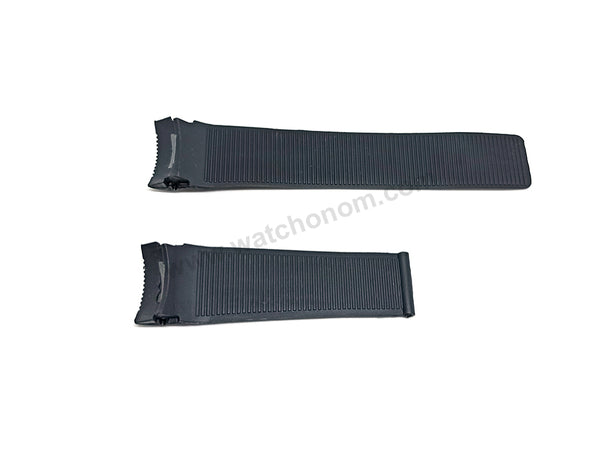 Fits/For Tag Heuer SLS Mercedes - 24mm Black Rubber with Red Line Replacement Watch Band Strap