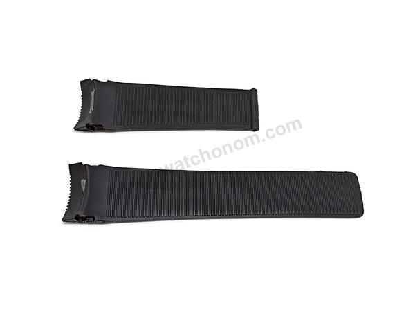Fits/For Tag Heuer SLS Mercedes - 24mm Black Rubber with Green Line Replacement Watch Band Strap